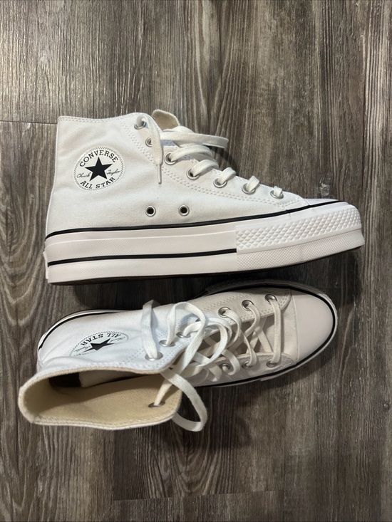Converse Shoes - Converse High Top Sneakers - White with Black Trim Women’s, size 8. Brand new
